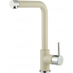 Kitchen tap Deck-mounted material: Brass, color: Chrome/Beige surface: Matt