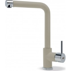 Kitchen tap Deck-mounted material: Brass with shower sabbia, color: Chrome/Beige surface: Matt Deck-mounted