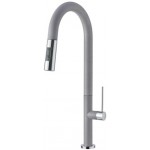 Μπαταρία κουζίνας επικαθήμενη από ορείχαλκο με ντους silverstone, χρώμα: Χρωμέ/Γκρι επιφάνεια: Ματ Επικαθήμενες