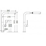 Μπαταρία κουζίνας επικαθήμενη από ορείχαλκο με ντους antique brass, χρώμα: Μπρονζέ επιφάνεια: Βουρτσισμένη Επικαθήμενες