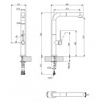 Kitchen tap Deck-mounted material: Brass with shower asphalt, color: Grey surface: Matt Deck-mounted