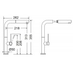 Μπαταρία κουζίνας επικαθήμενη από ορείχαλκο με ντους brushed black, χρώμα: Μαύρο επιφάνεια: Βουρτσισμένη Επικαθήμενες