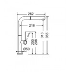 Μπαταρία κουζίνας επικαθήμενη από ορείχαλκο με ντους περιστρεφόμενο ρουξούνι, concrete, χρώμα: Χρωμέ/Μπεζ επιφάνεια: Ματ Επικαθήμενες