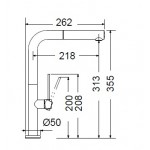 Μπαταρία κουζίνας επικαθήμενη από ορείχαλκο με ντους Nero, χρώμα: Χρωμέ/Μαύρο επιφάνεια: Ματ Επικαθήμενες