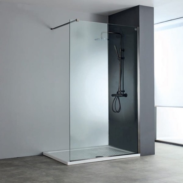 Shower enclosure Linear 70x200 8mm fixed surface: Brushed, color: Black Linear Shower enclosure Linear 70x200 8mm fixed surface: Brushed, color: Black Linear
