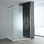 Shower enclosure Linear 140x200 8mm fixed surface: Brushed, color: Bronze Linear Shower enclosure Linear 140x200 8mm fixed surface: Brushed, color: Bronze Linear