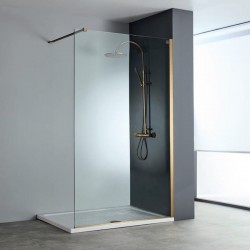 Shower enclosure Linear 140x200 8mm fixed surface: Brushed, color: Bronze Linear