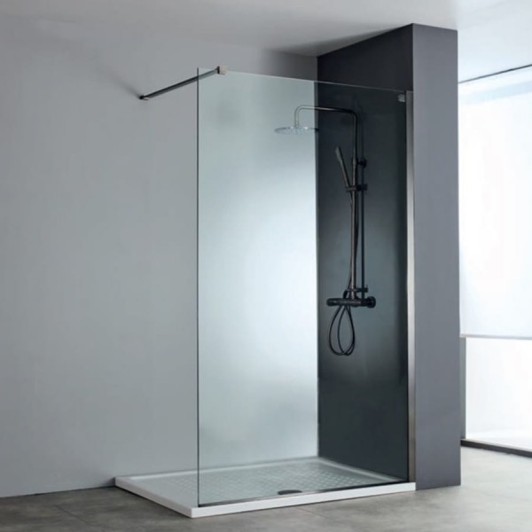 Shower enclosure Linear 140x200 8mm fixed surface: Matt, color: Black Linear