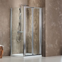 Καμπίνα ντουζιέρας ευθύγραμμη 100cm 6mm πτυσσόμενη επιφάνεια: Γυαλιστερή, χρώμα: Χρωμέ Ευθύγραμμες