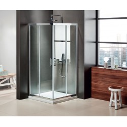 Shower enclosure Square 110x110x185 6mm sliding surface: Glossy, color: Chrome Square