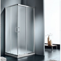 Καμπίνα ντουζιέρας ορθογώνια 100x70x180 5mm συρόμενη fabric επιφάνεια: Γυαλιστερή, χρώμα: Χρωμέ Ορθογώνιες