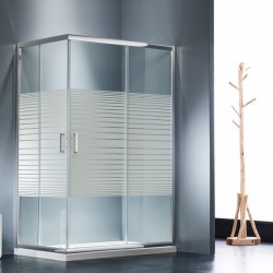 Καμπίνα ντουζιέρας ορθογώνια 120x80x180 5mm συρόμενη stripes επιφάνεια: Γυαλιστερή, χρώμα: Χρωμέ Ορθογώνιες