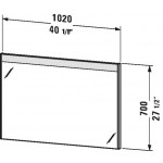 Bathroom mirror, shape: Rectangle 102x70 material: Crystal, color: Grey Mirrors
