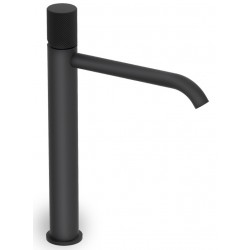 Wash basin tap Deck-mounted for free-standing washbasin material: Brass mixer With push-open waste set, color: Black surface: Matt