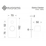 Μπαταρία ντουζιέρας εντοιχιζόμενη 2 εξόδων αναμεικτική από ορείχαλκο με πλακέτα brushed gold, χρώμα: Χρυσό επιφάνεια: Βουρτσισμένη Εντοιχιζόμενες εξωτερικό μέρος