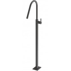 Μπαταρία νιπτήρος επιδαπέδια κομπλέ 124,5cm brushed black από ορείχαλκο, χρώμα: Μαύρο επιφάνεια: Βουρτσισμένη Επιδαπέδιες