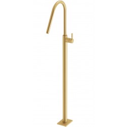 Wash basin tap Floor-standing - complete set 124,5cm brushed gold material: Brass, color: Gold surface: Brushed Floor standing