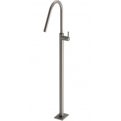Μπαταρία νιπτήρος επιδαπέδια κομπλέ 124,5cm, inox finish από ορείχαλκο, χρώμα: Χρωμέ επιφάνεια: Βουρτσισμένη Επιδαπέδιες