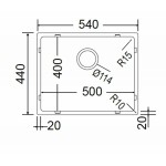 Sink Stainless (Steel) 50x40 material: Inox surface: Brushed free Undermount 1 bowl brushed black PVD, color: Black Stainless steel