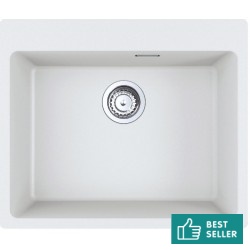 Sink Granite 59x50 free nested 1 bowl polar white, color: White Granite