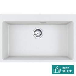 Νεροχύτης γρανιτένιος 78x50 χωρίς πάγκο ένθετος 1 γούρνα polar white, χρώμα: Λευκό Γρανιτένιοι