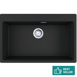 Νεροχύτης γρανιτένιος 78x50 χωρίς πάγκο ένθετος 1 γούρνα, χρώμα: Μαύρο Γρανιτένιοι