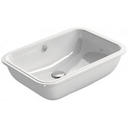 Washbasin Under counter 47,5x30,5 material: Porcelain With overflow, color: White surface: Glossy Under counter