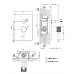 Shower tap Wall-mounted external part 2 way material: Brass mixer With plate without hand shower, hose and holder, color: Chrome surface: Brushed Wall-mounted - external part