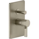 Shower tap Wall-mounted external part 2 way material: Brass mixer With plate without hand shower, hose and holder, color: Chrome surface: Brushed Wall-mounted - external part