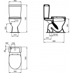 Floor standing close-coupled toilet & flushing cistern & toilet seat soft closing, style: Sandwich Simple vertical outlet with rim 6/3 lt 63x35 surface: Glossy, color: White Floor standing close-coupled Floor standing close-coupled toilet & flushing cistern & toilet seat soft closing, style: Sandwich Simple vertical outlet with rim 6/3 lt 63x35 surface: Glossy, color: White Floor standing close-coupled