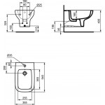 Bidet Wall-mounted, color: White surface: Glossy Wall-mounted