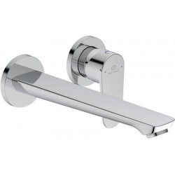 Μπαταρία νιπτήρος εντοιχιζόμενη - εξωτερικό μέρος 2 οπών αναμεικτική χωρίς βαλβίδα, χρώμα: Χρωμέ 22,47cm από ορείχαλκο επιφάνεια: Γυαλιστερή Εντοιχιζόμενες εξωτερικό μέρος