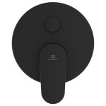 Μπαταρία ντουζιέρας εντοιχιζόμενη εξωτερικό μέρος 2 εξόδων αναμεικτική από ορείχαλκο με πλακέτα silk black, χρώμα: Μαύρο επιφάνεια: Ματ Εντοιχιζόμενες εξωτερικό μέρος