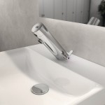 Wash basin tap Deck-mounted electronic material: Brass Without waste Μ size, color: Chrome surface: Glossy Deck-mounted Wash basin tap Deck-mounted electronic material: Brass Without waste Μ size, color: Chrome surface: Glossy Deck-mounted