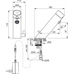 Wash basin tap Deck-mounted electronic material: Brass Without waste Μ size black onyx, color: Black surface: Matt Deck-mounted Wash basin tap Deck-mounted electronic material: Brass Without waste Μ size black onyx, color: Black surface: Matt Deck-mounted