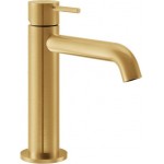 Wash basin tap Deck-mounted material: Inox mixer With push-open waste set Μ size brushed gold PVD, color: Gold surface: Brushed Deck-mounted
