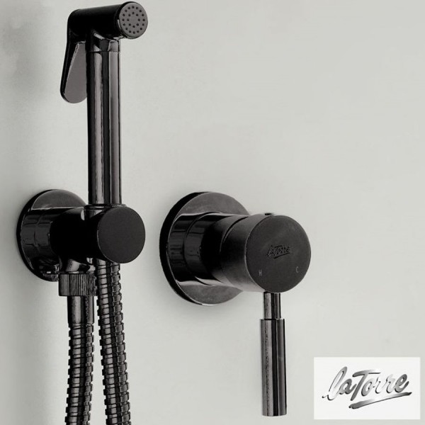 Bidet system Mixing brushed black material: Brass, color: Black surface: Brushed Wall-mounted bidet hand shower systems Bidet system Mixing brushed black material: Brass, color: Black surface: Brushed Wall-mounted bidet hand shower systems