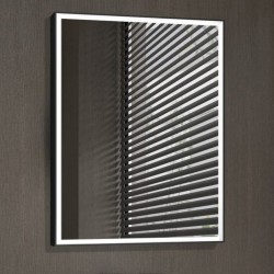Καθρέπτης, σχήμα: Ορθογώνιο 70x100 από κρύσταλλο με μαύρο πλαίσιο & φωτισμό ζεστό & ψυχρό Led, χρώμα: Μαύρο