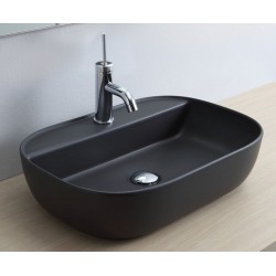 Washbasin Free standing 56x38x14 material: Porcelain With one hole Without overflow Ardesia, color: Black surface: Matt