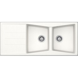 Sink Granite 116x50 left / right nested 2 cabinet, color: White Granite