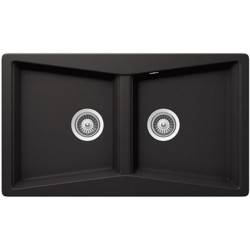 Sink Granite 86x50 free nested 2 cabinet Nero, color: Black Granite