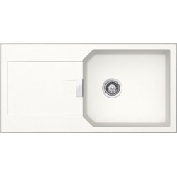 Νεροχύτης γρανιτένιος 100x51 με πάγκο αριστερά / με πάγκο δεξιά ένθετος 1 γούρνα superwhite, αντιστρεφόμενος, χρώμα: Λευκό Γρανιτένιοι