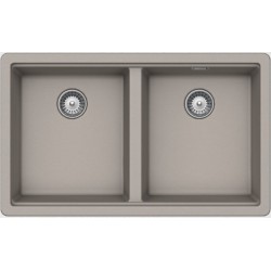 Νεροχύτης γρανιτένιος 75x45,6 χωρίς πάγκο υποκαθήμενος, 2 γούρνες (80x50cm) concrete beton, χρώμα: Μπεζ Γρανιτένιοι