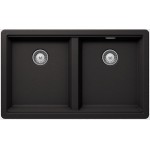 Sink Granite 75x45,6 free Undermount 2 cabinet nero, color: Black Granite