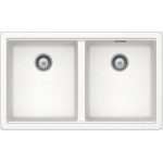 Sink Granite 75x45,6 free Undermount 2 cabinet superwhite, color: White Granite