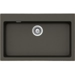 Sink Granite 79x50 free nested 1 bowl asphalt, color: Dark Grey Granite