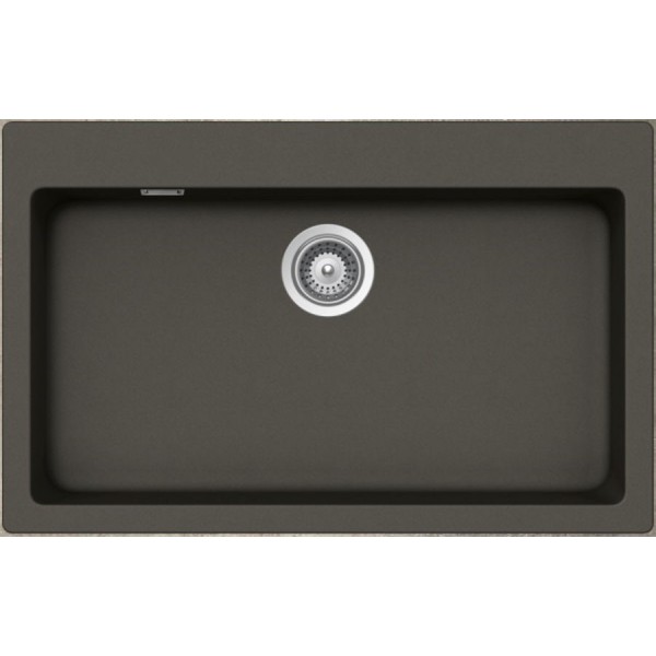 Sink Granite 79x50 free nested 1 bowl asphalt, color: Dark Grey Granite