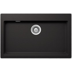 Νεροχύτης γρανιτένιος 79x50 χωρίς πάγκο ένθετος 1 γούρνα nero, χρώμα: Μαύρο Γρανιτένιοι