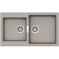 Νεροχύτης γρανιτένιος 86x50 χωρίς πάγκο ένθετος 1 ½ γούρνα concrete Beton, αντιστρεφόμενος, χρώμα: Μπεζ Γρανιτένιοι