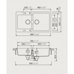 Sink Granite 86x50 free nested 1 ½ cabinet croma, color: Grey Granite